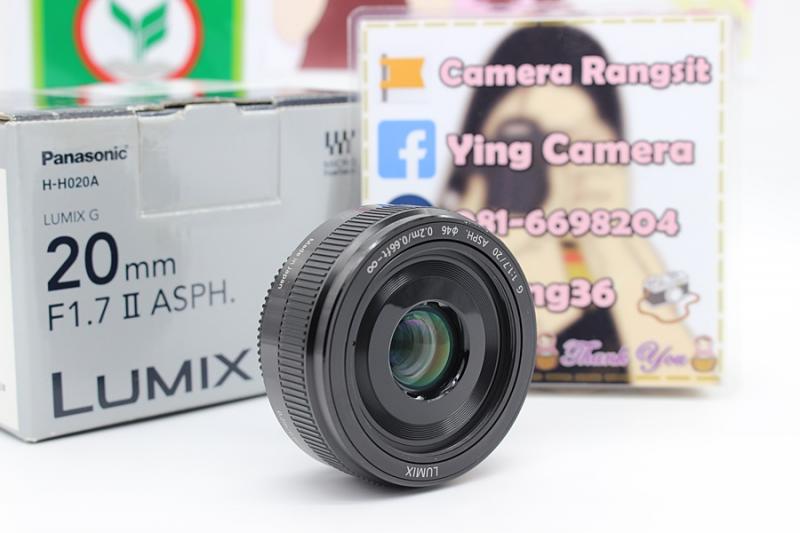 ขาย Lens Panasonic Lumix G 20mm F1.7 II (สีดำ) สภาพสวย ไม่มีฝ้า รา อดีตประกันศูนย์ อุปกรณ์ครบกล่อง